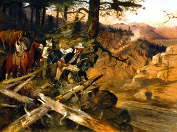 La emboscada 1896 Charles Marion Russell Pinturas al óleo